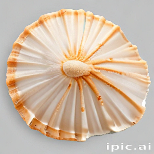 Close-Up View of a Beautifully Patterned Seashell on a Light Background