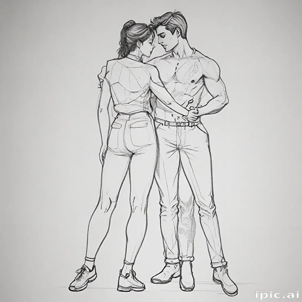 couples drawing poses