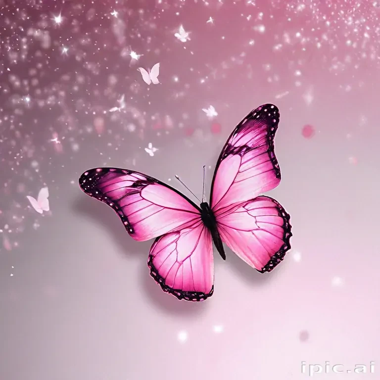 glitter pink butterfly wallpaper