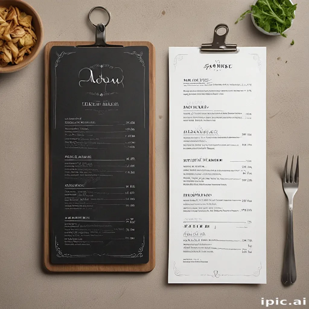 menu mock up