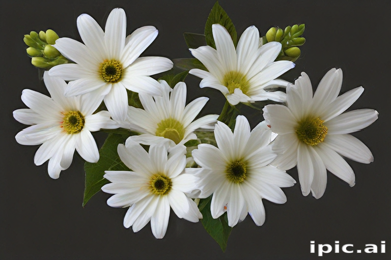 A Beautiful Arrangement of White Daisies Against a Dark Background