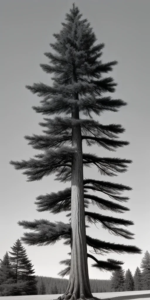 black and white pine tree clipart