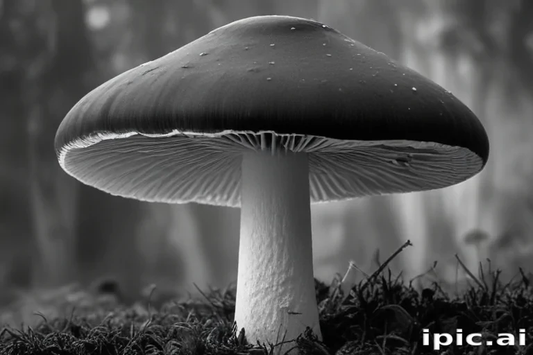 mushroom black and white