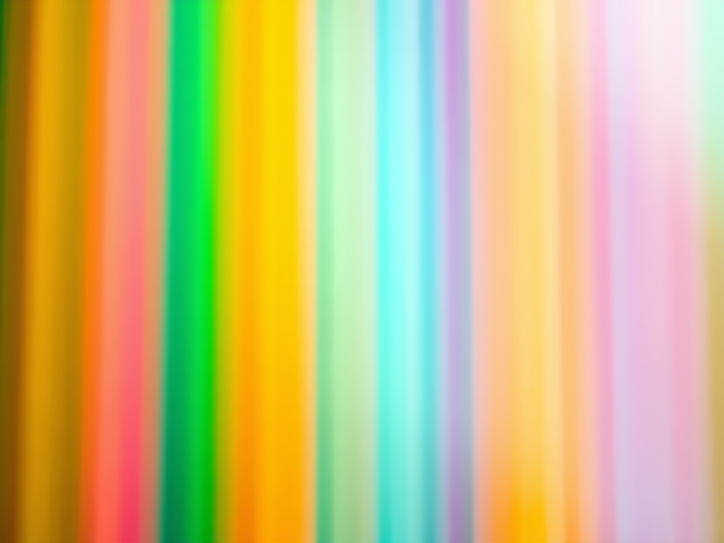 Create an abstract image with vertical stripes of vibrant colors including yellow, pink, orange, blue, and green, captured with a Canon EOS R5, 50mm lens, f/2.8 aperture, ISO 100, 1/200 sec exposure, with a soft focus style.