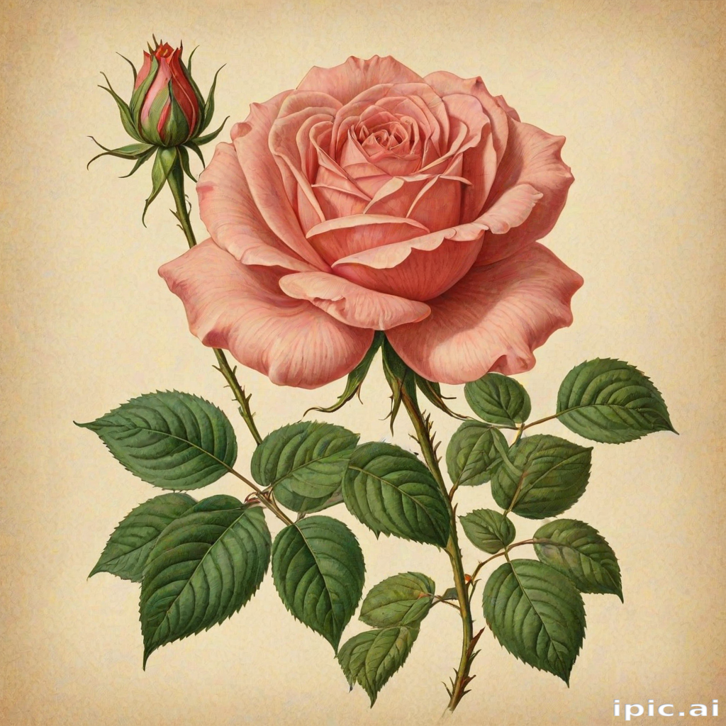 vintage rose illustration
