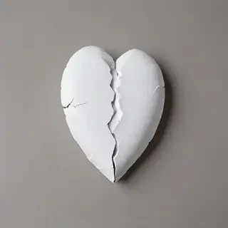 white broken heart