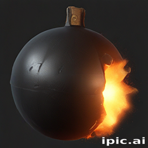 Explosive Black Bomb with a Fiery Burst Breaking Through Its Surface