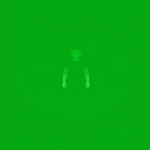 Generate a minimalist icon of a generic person silhouette centered within a green circular background, using a 50mm lens, f/2.8 aperture, ISO 100, shot from a front view with a digital camera for high clarity.