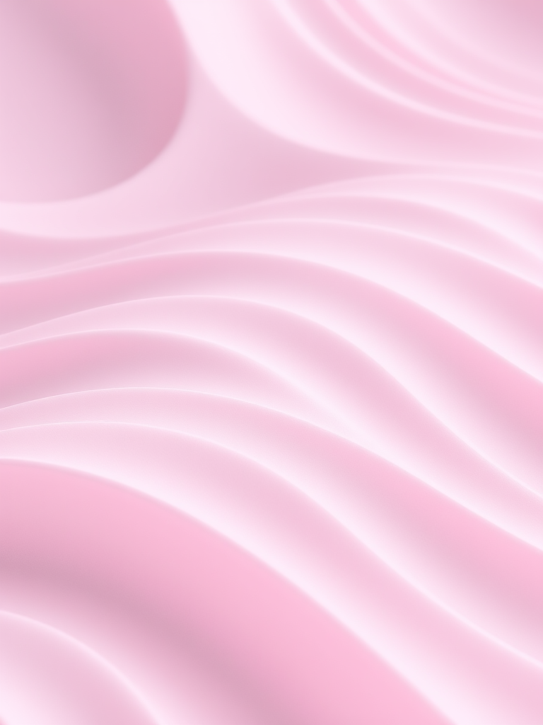 Generate a high-resolution 3D render of smooth, undulating surfaces in soft pastel pink and lavender hues, using a Canon EOS R5 with a 50mm f/1.2 lens, aperture set to f/8, ISO 100, shooting at a 45-degree angle to capture depth and texture.