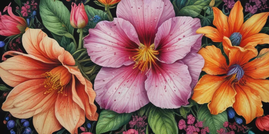 colourful flower drawing