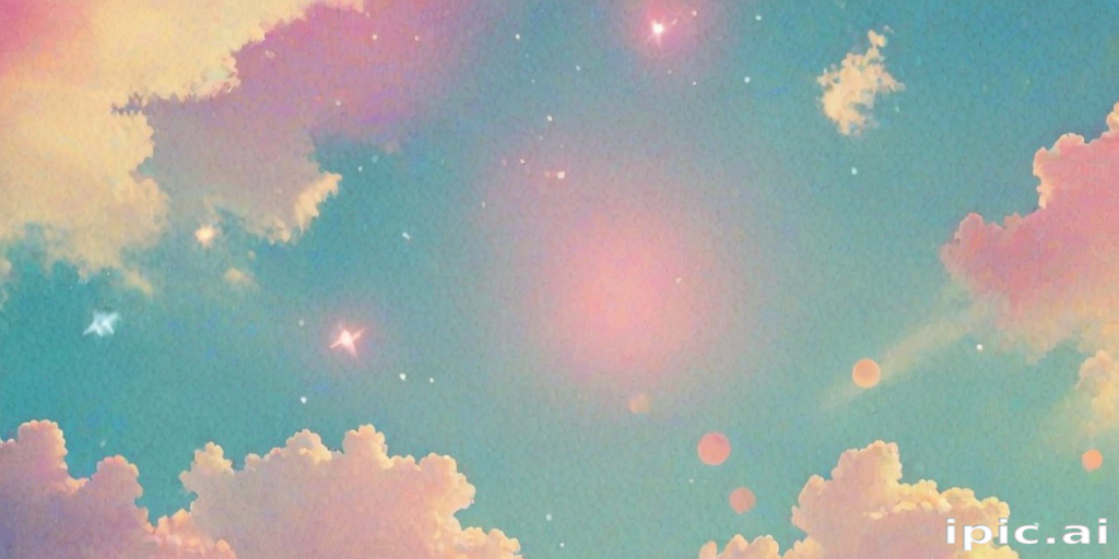 Dreamy Sky Filled with Soft Clouds and Shimmering Stars Above