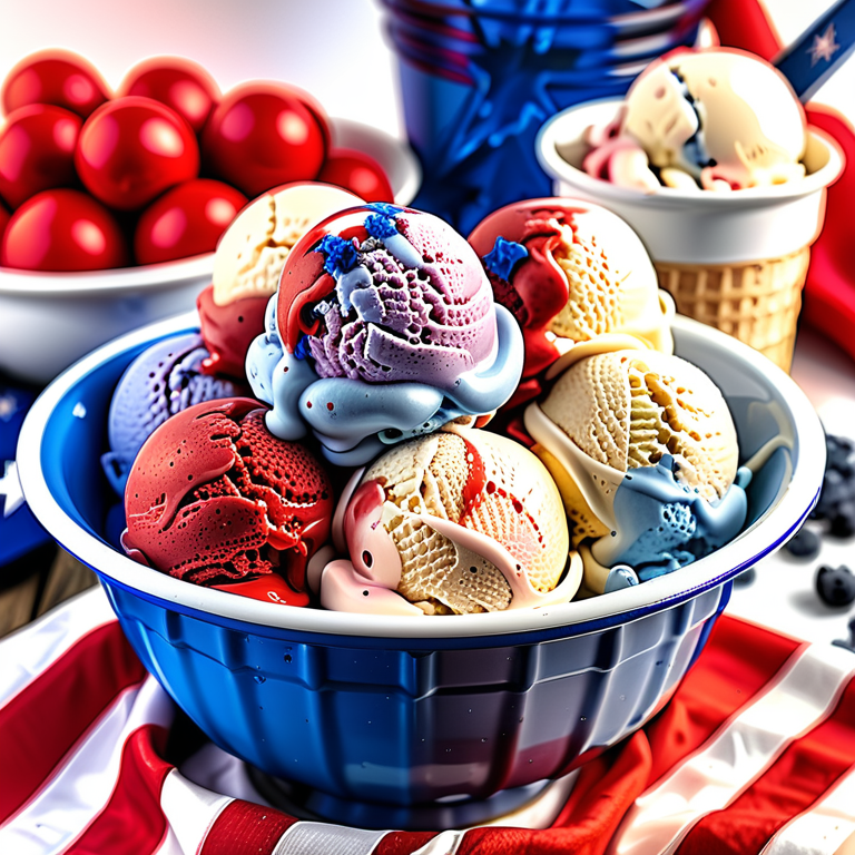 red white blue ice cream