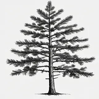 pine tree clipart black and white