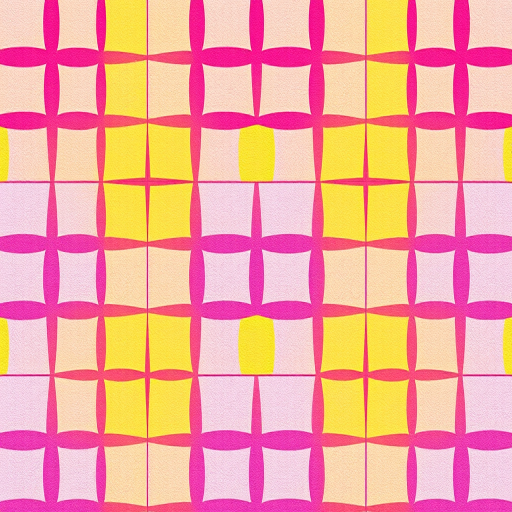 generate a vibrant geometric pattern with alternating squares in shades of pink, purple, yellow, and light blue, using a high-resolution digital camera with a 50mm lens, aperture set to f/2.8, ISO 100, and natural lighting for enhanced color depth and clarity, top-down view for a seamless tiled effect.