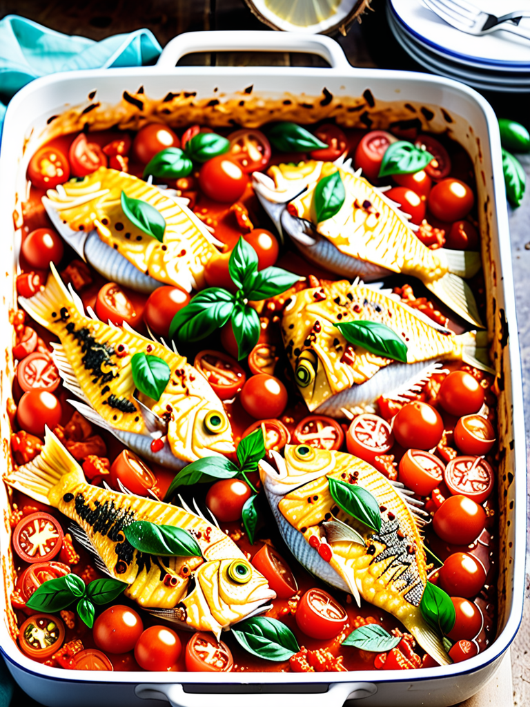 coconut fish and tomato bake