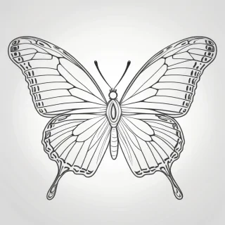 outline drawing of a butterfly