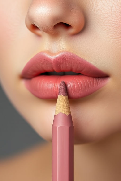 Dusty mauve lip pencil "Vintage Rose" featuring a creamy texture, easy blendability, and a versatile shade for defining and filling lips with a natural-looking color