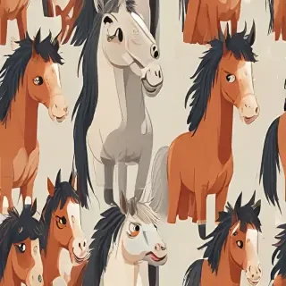 cartoon horses