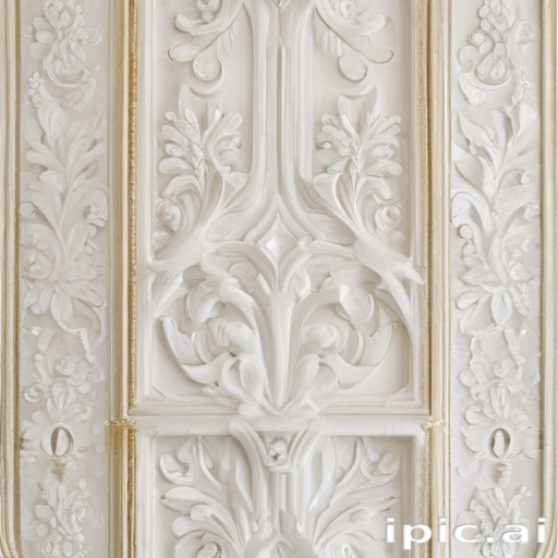 Intricately Carved White Decorative Wall Panel with Elegant Floral Motifs.
