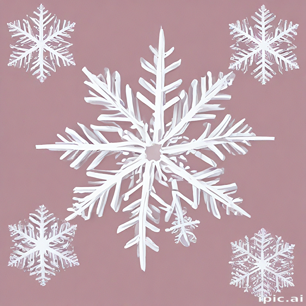 Delicate Snowflakes Gracefully Adorning a Soft Pink Winter Background