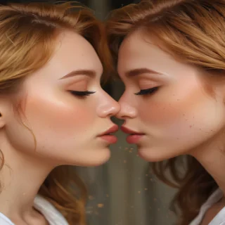 2 girls kissing
