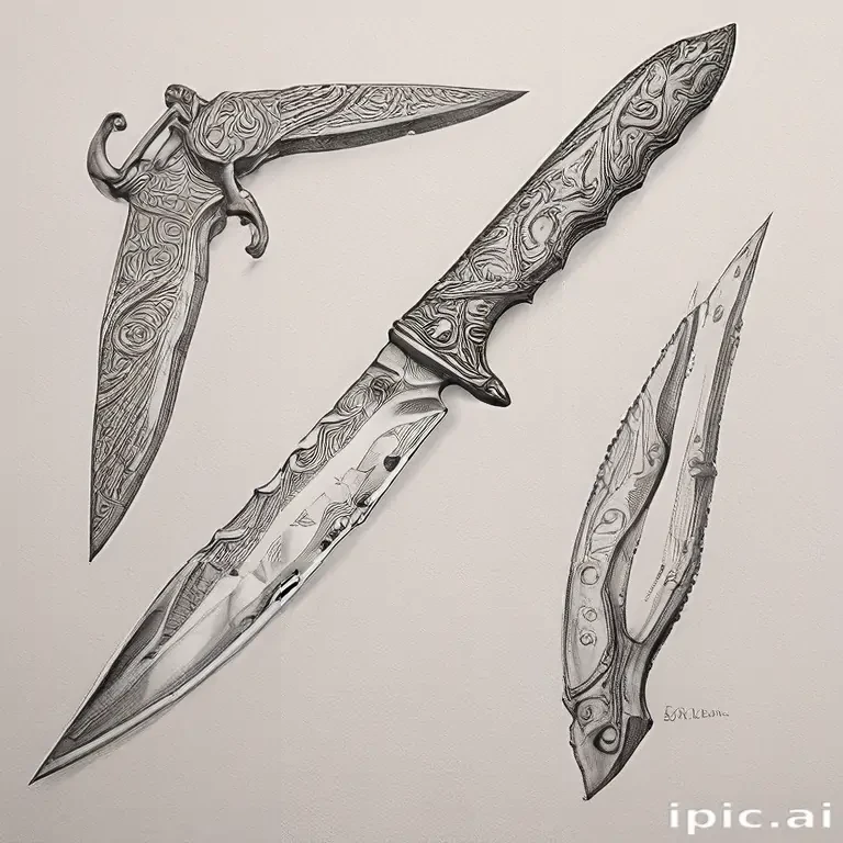 drawings of knives