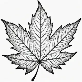 clipart of leaf black and white