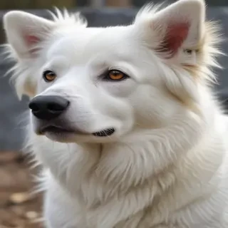 white dog