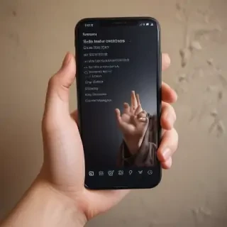 hand holding a phone