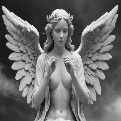 black and white angel