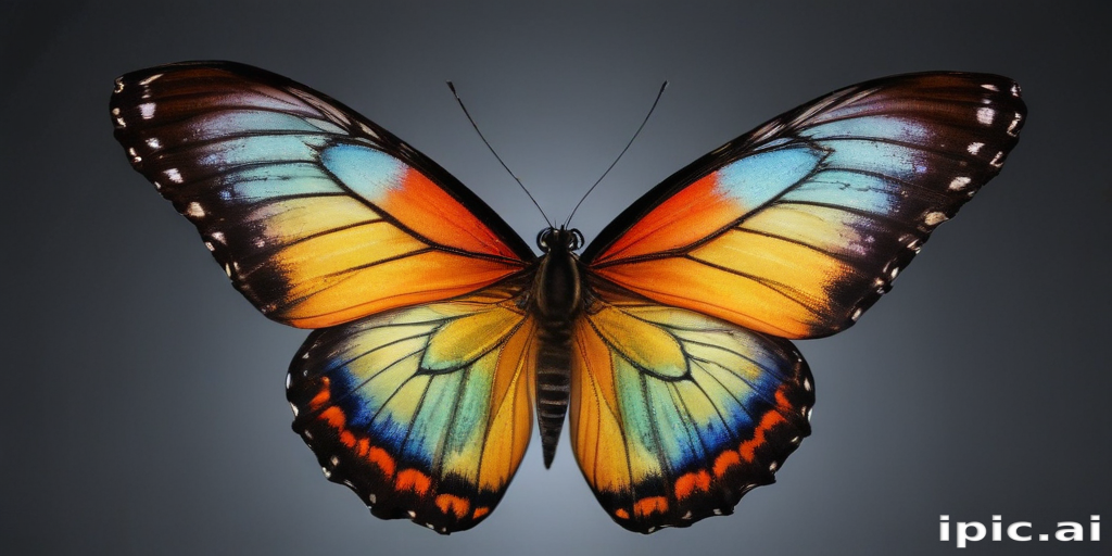 Majestic Butterfly Displaying Vibrant Colors Against a Soft Gradient ...