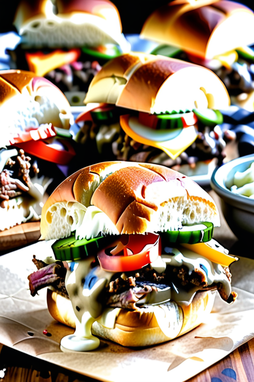 philly cheesesteak sliders with ground beef