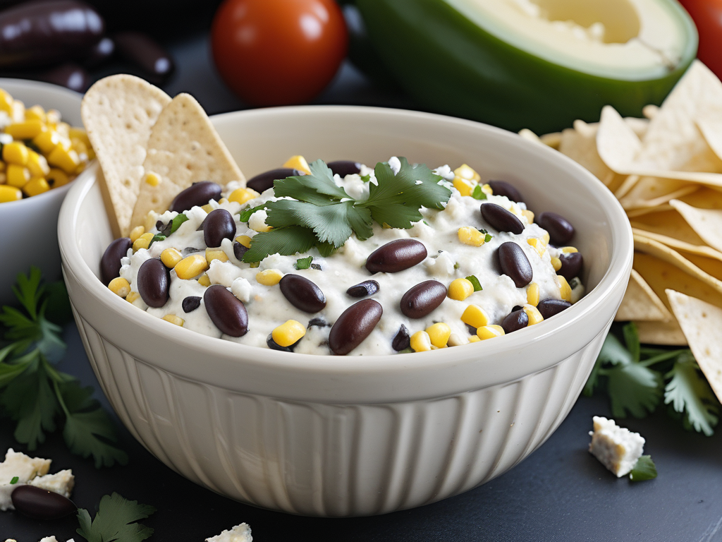 corn black bean feta dip