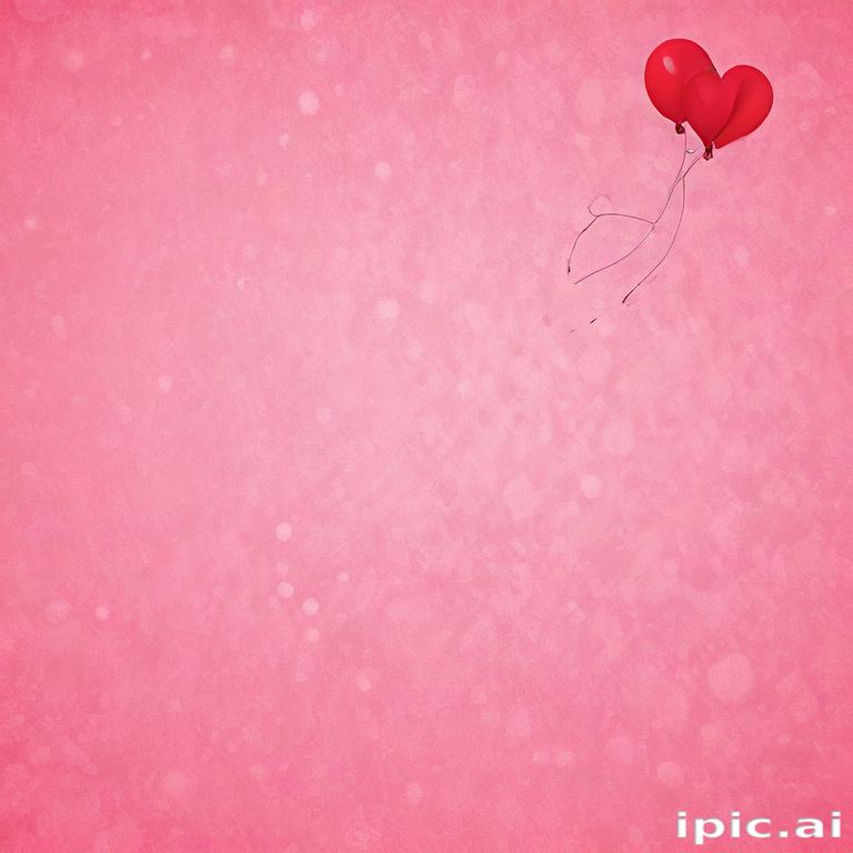 Two Heart-Shaped Balloons Floating Against a Soft Pink Background