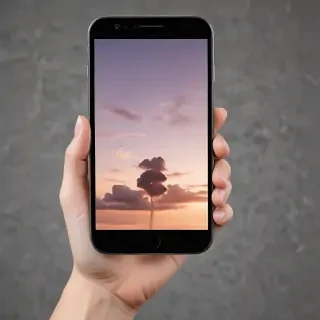 hand holding phone png