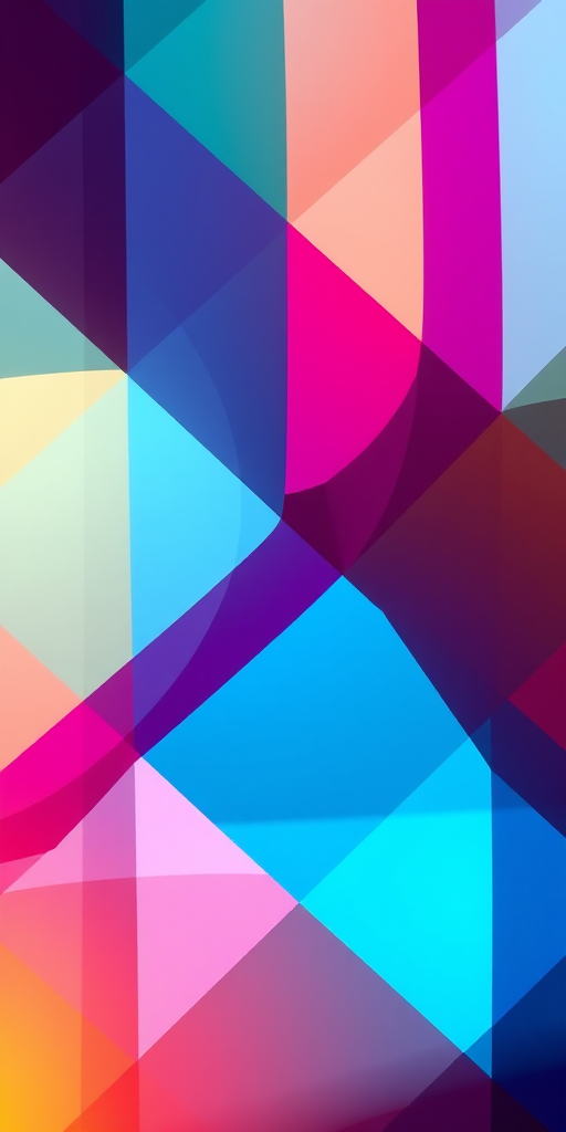 high-resolution abstract geometric pattern with vibrant colors and smooth gradients, shot with a Canon EOS R5, 50mm lens, f/1.8 aperture, ISO 100, soft focus view, studio lighting, sharp detail and rich contrast.