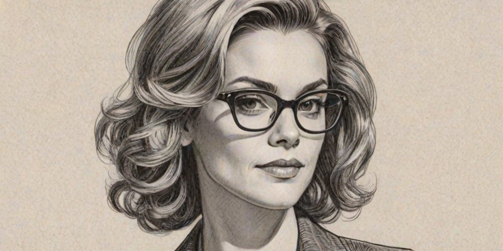 Radiant Hilarie Burton, pencil sketch, portrait of Pleasing woman 1963s in glasses, hair style beatnik, outline, clear lines, fine lines, 8k