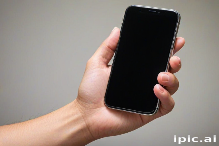 hand holding a phone