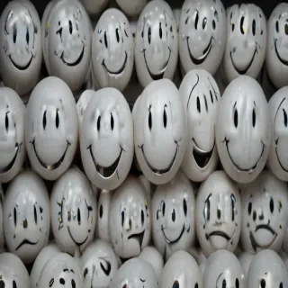 white smiley face black background