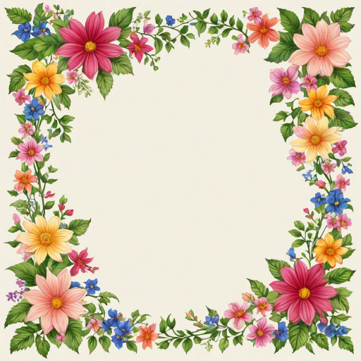 flowery border clipart