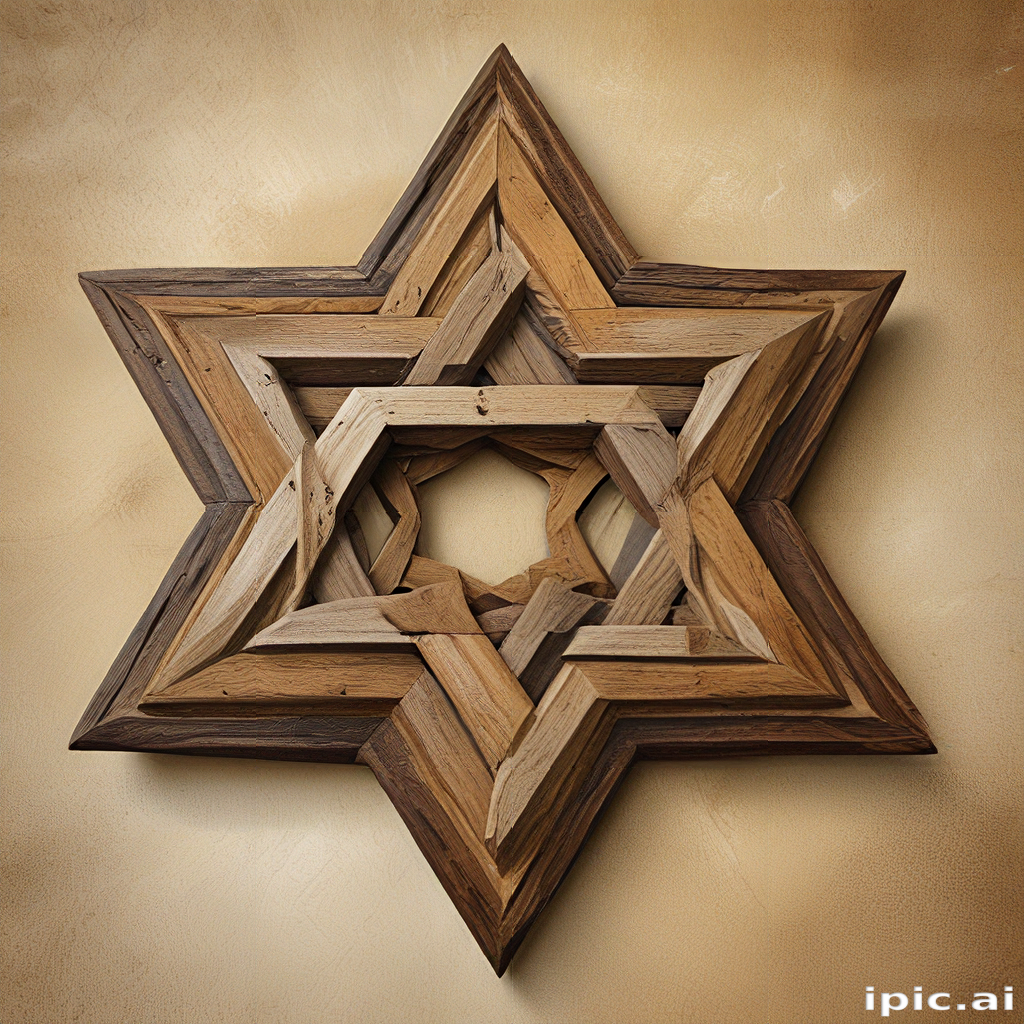 Intricately Crafted Wooden Star Design with Layered Geometric Patterns