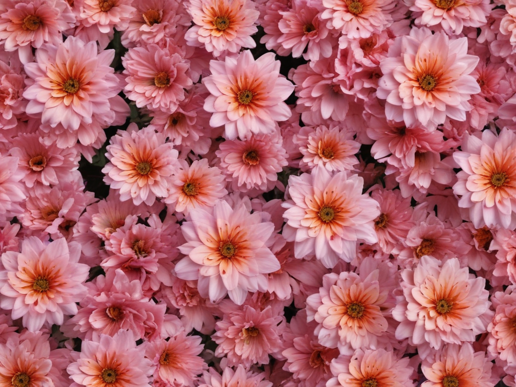 A Vibrant Display of Pink Flowers Blooming in Full Glory Together.