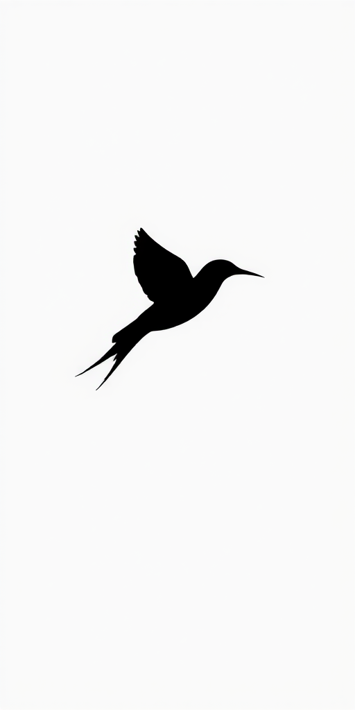 Create a minimalist black and white logo featuring a sleek silhouette of a bird in flight with a clean background, captured using a DSLR camera, f/2.8 aperture, ISO 100, 50mm lens, natural light, and a centered composition for clarity and detail.