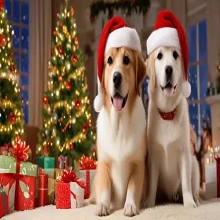 christmas wallpaper dogs