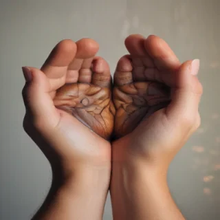 hand heart aesthetic