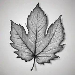black and white leaf clip art