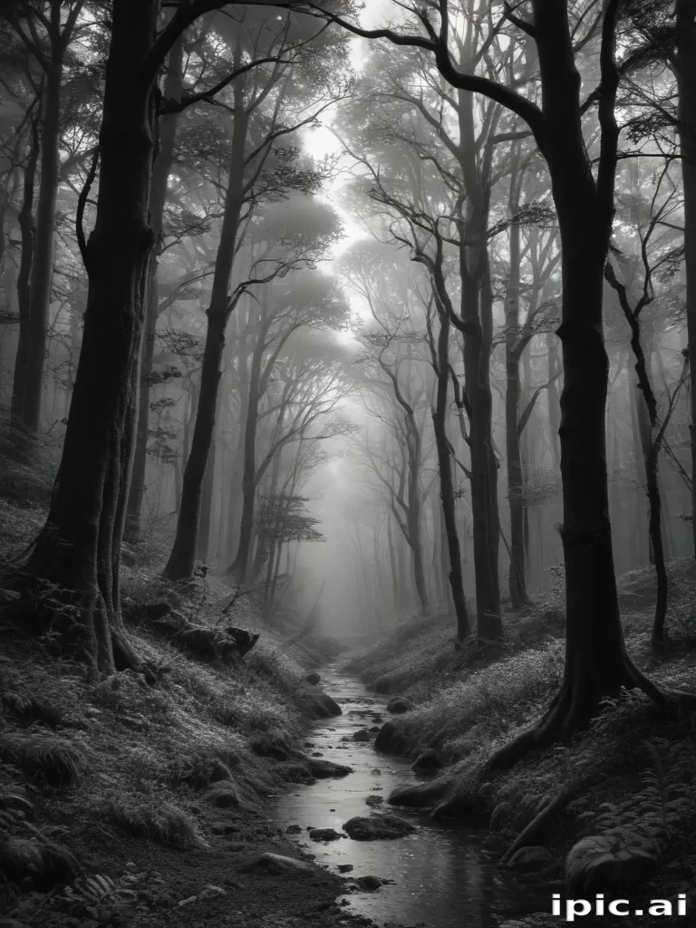 forest clipart black and white
