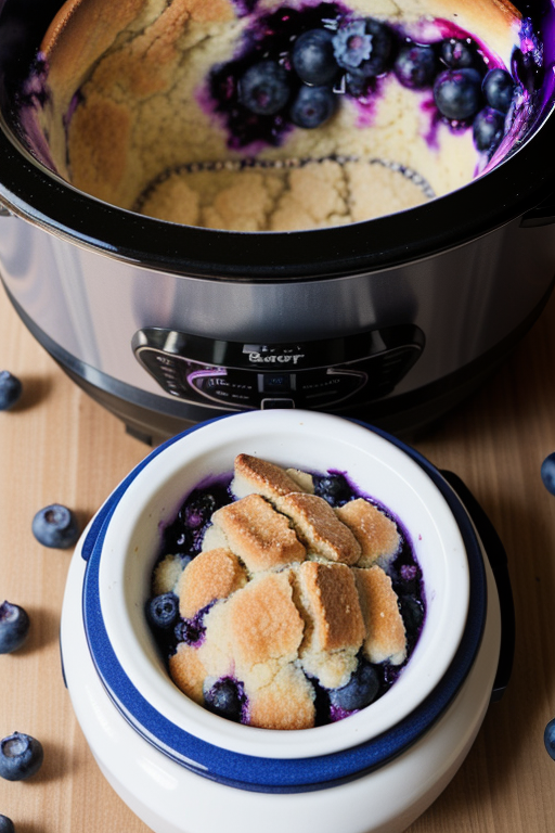 blueberry cobbler in crock pot