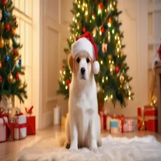 christmas dog wallpaper cute
