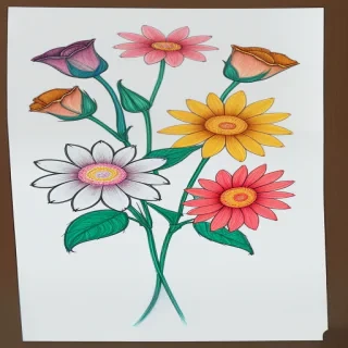 flowers drawings with color